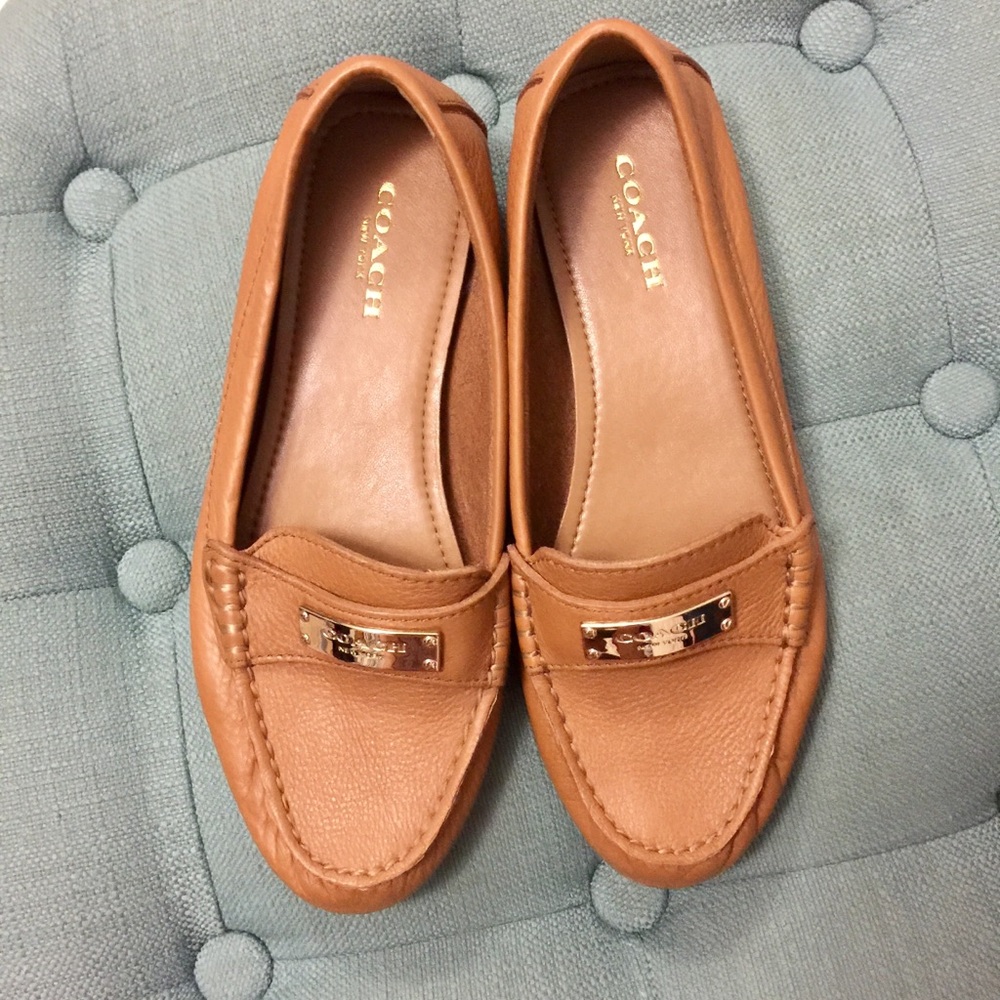 Coach Fredrica Ginger Leather Loafers (NWOT)